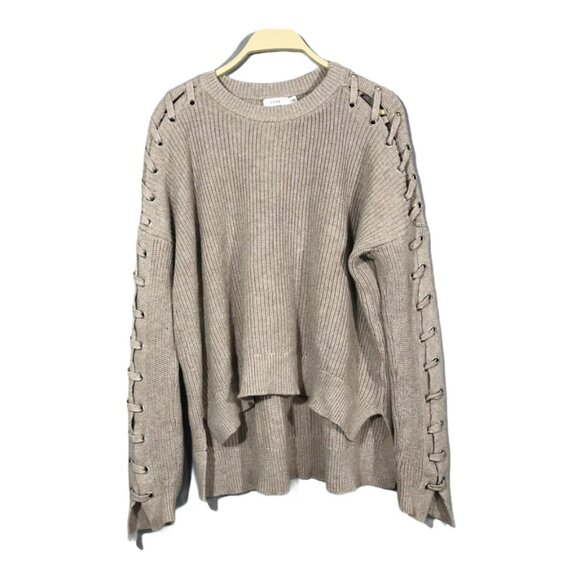 Lush Sweater Women Size S Strappy Laced Hi Low Loose Slouchy Comfy Relax Hipster - Picture 1 of 12
